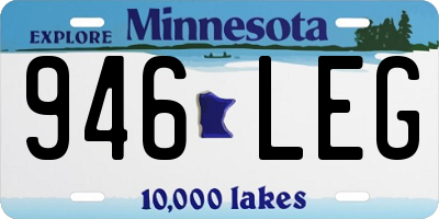 MN license plate 946LEG