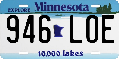 MN license plate 946LOE