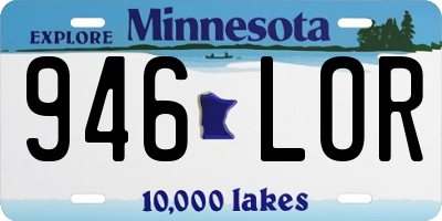 MN license plate 946LOR