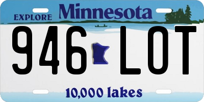 MN license plate 946LOT