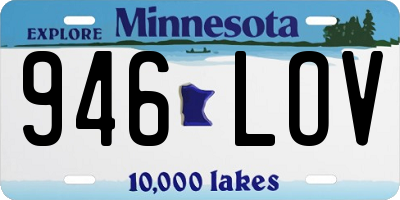 MN license plate 946LOV