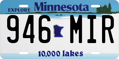 MN license plate 946MIR
