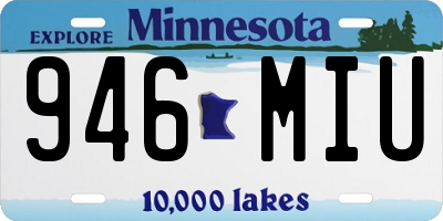 MN license plate 946MIU