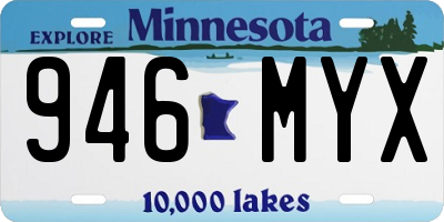 MN license plate 946MYX