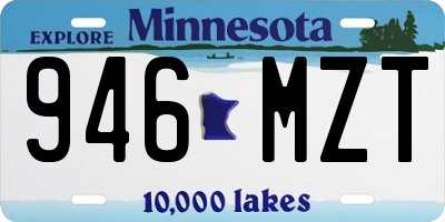 MN license plate 946MZT