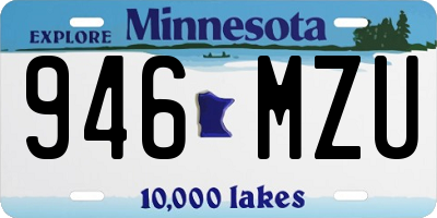 MN license plate 946MZU