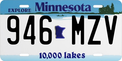 MN license plate 946MZV