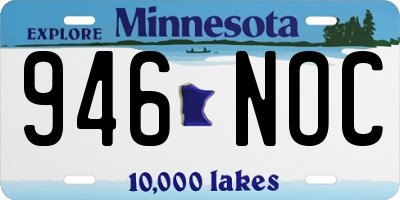 MN license plate 946NOC