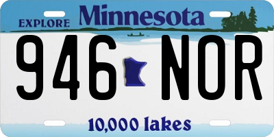 MN license plate 946NOR