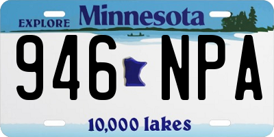 MN license plate 946NPA
