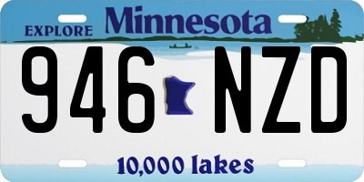 MN license plate 946NZD