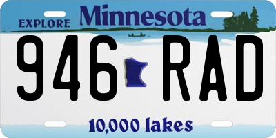 MN license plate 946RAD