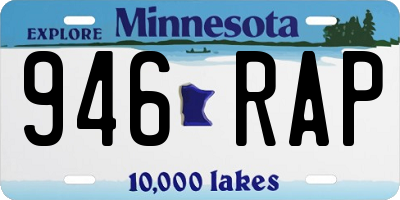 MN license plate 946RAP