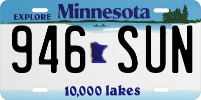 MN license plate 946SUN