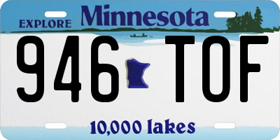 MN license plate 946TOF