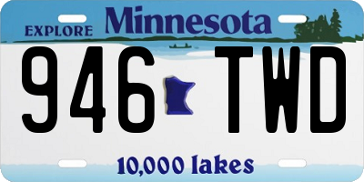 MN license plate 946TWD
