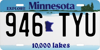 MN license plate 946TYU