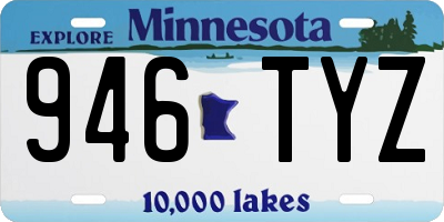 MN license plate 946TYZ