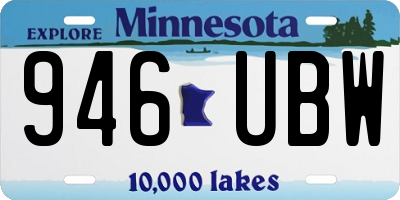 MN license plate 946UBW