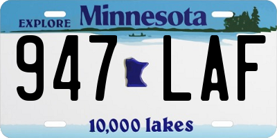 MN license plate 947LAF