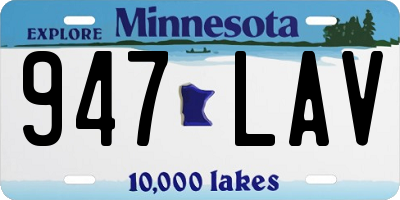 MN license plate 947LAV