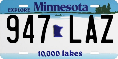 MN license plate 947LAZ