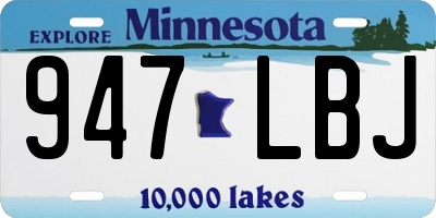 MN license plate 947LBJ