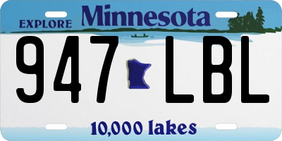 MN license plate 947LBL