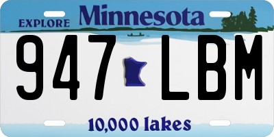 MN license plate 947LBM