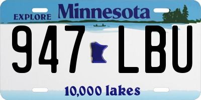 MN license plate 947LBU