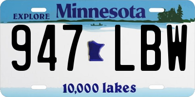 MN license plate 947LBW