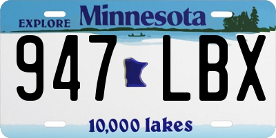 MN license plate 947LBX