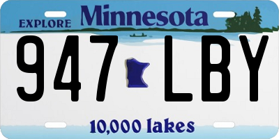 MN license plate 947LBY