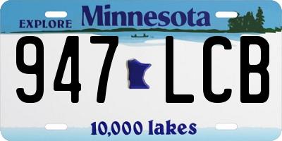 MN license plate 947LCB