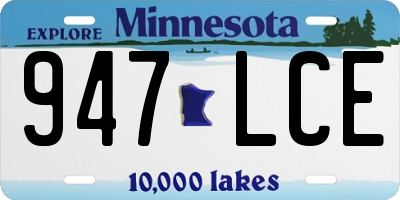 MN license plate 947LCE