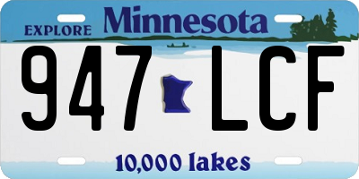 MN license plate 947LCF