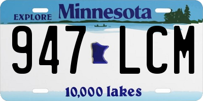 MN license plate 947LCM