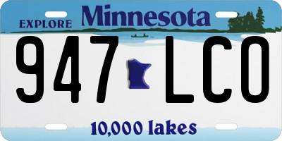 MN license plate 947LCO