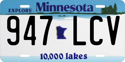 MN license plate 947LCV