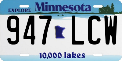 MN license plate 947LCW