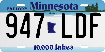 MN license plate 947LDF