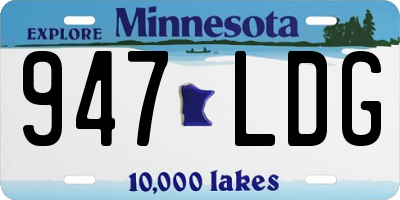 MN license plate 947LDG