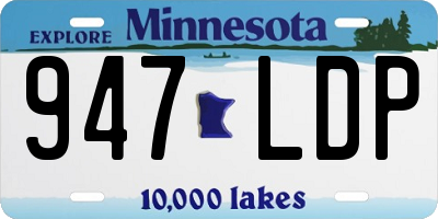 MN license plate 947LDP