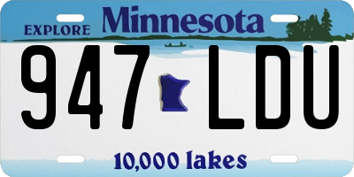 MN license plate 947LDU