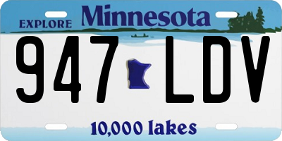 MN license plate 947LDV
