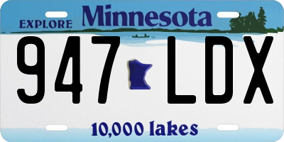 MN license plate 947LDX