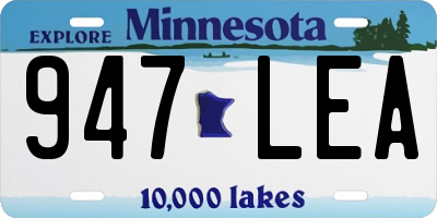 MN license plate 947LEA