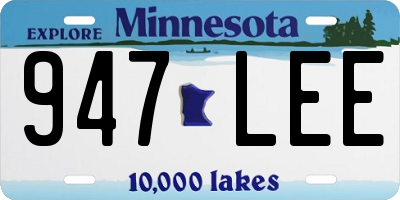 MN license plate 947LEE