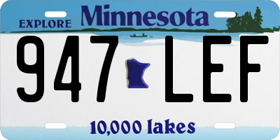 MN license plate 947LEF