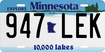 MN license plate 947LEK